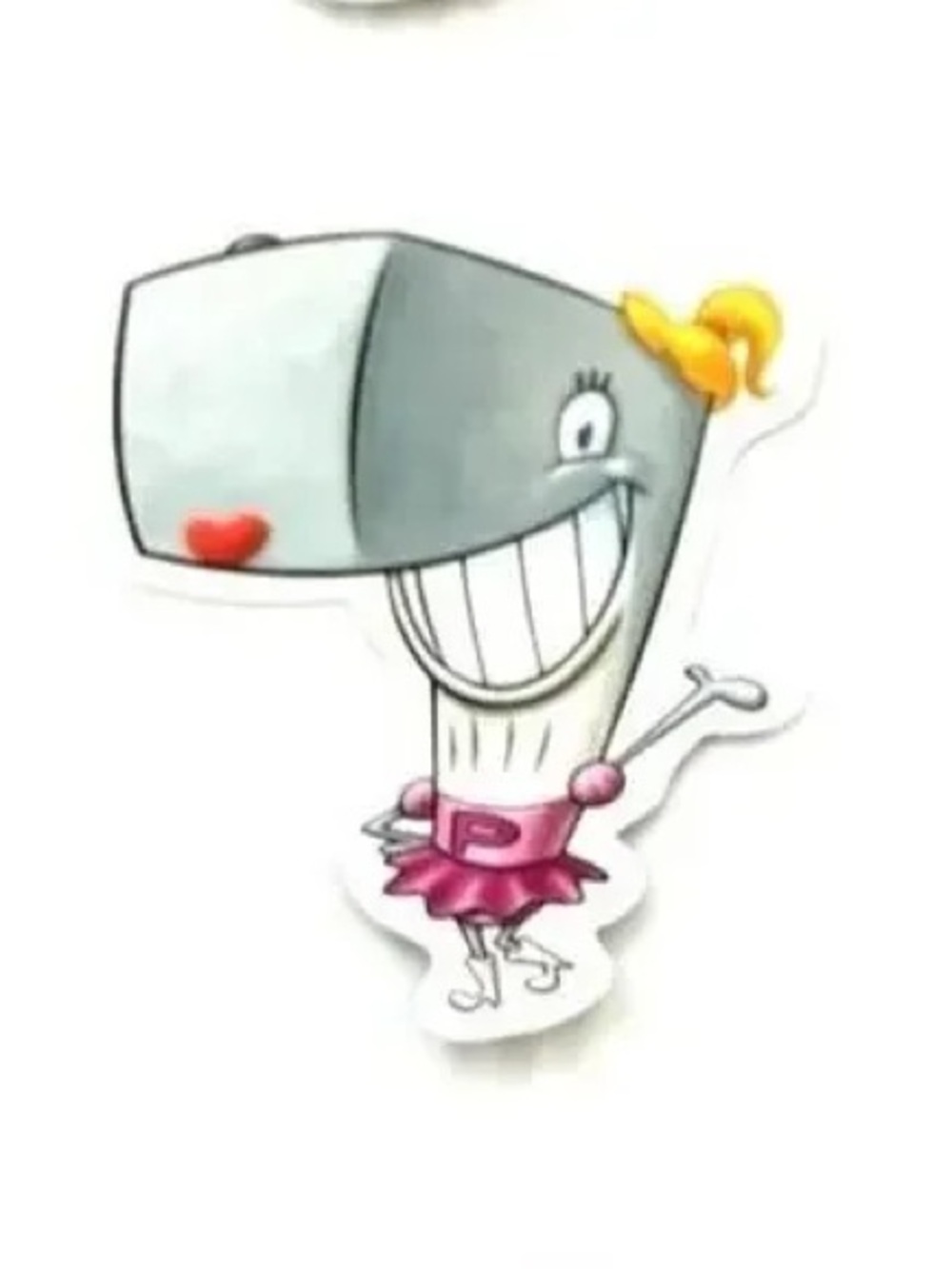 Pink Whale Character Sticker for Kids Accessories